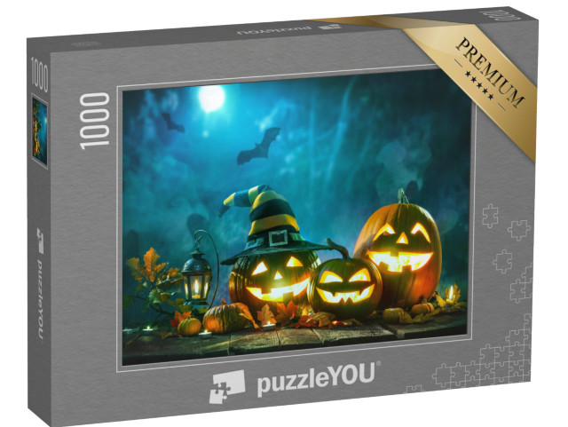 puzzle 1000 dílků „Halloweenské dýně: Šťastný Halloween!“