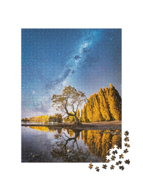 puzzle 1000 dílků „Mléčná dráha nad stromem Wanaka“