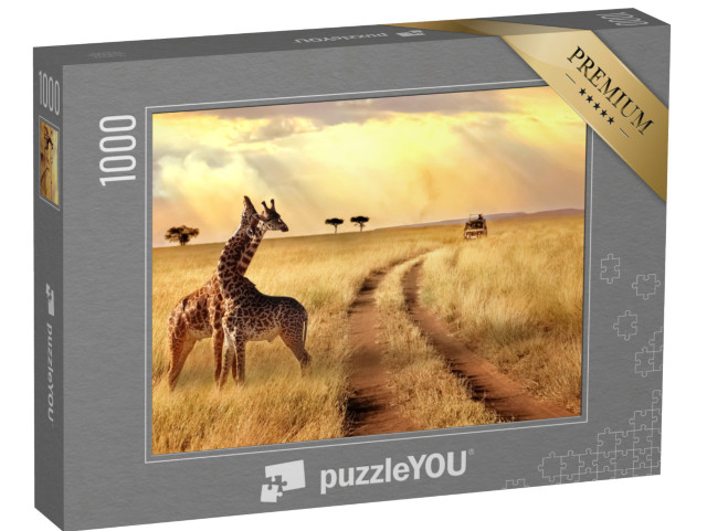 puzzle 1000 dílků „Dvě žirafy ve večerním světle“