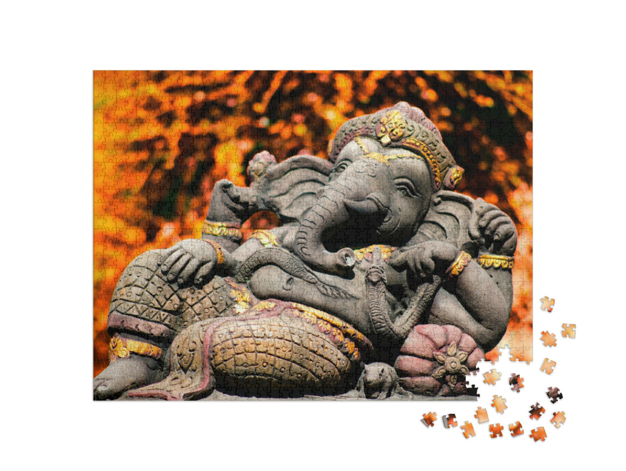 puzzle 1000 dílků „Ganéša je v hinduismu a buddhismu bohem úspěchu, Indie“