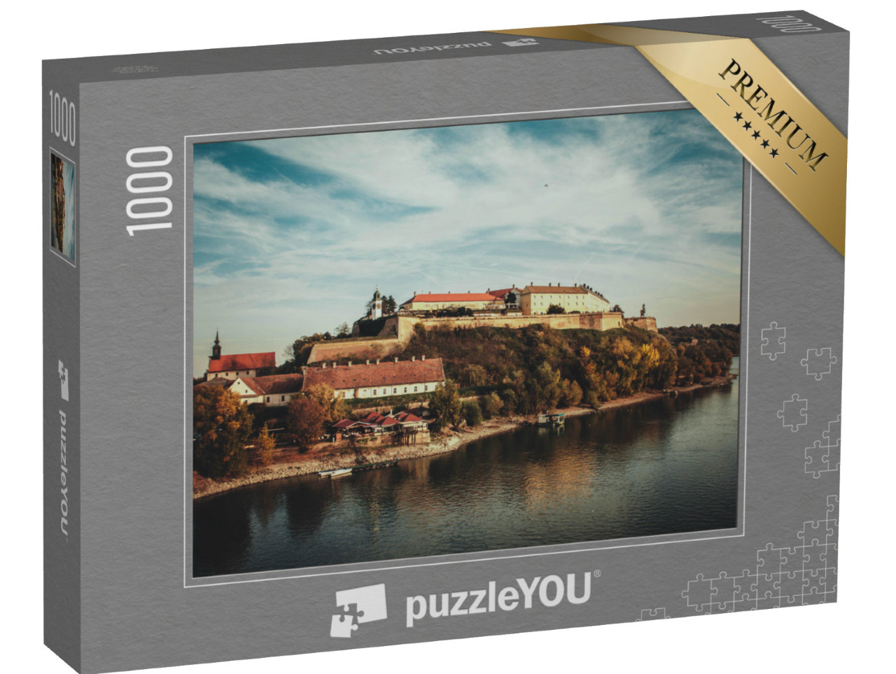 puzzle 1000 dílků „Petrovaradínská pevnost a Dunaj, Novi Sad, Srbsko“