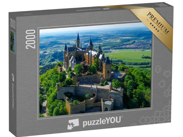 puzzle 2000 dílků „Letecký pohled na slavný zámek Hohenzollern, Německo“