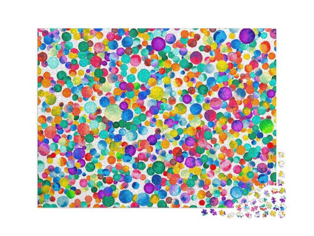 puzzle 2000 dílků „Akvarelová malba: Barevné konfety“