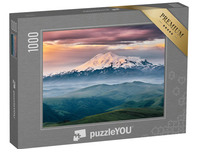 puzzle 1000 dílků „Elbrus při východu slunce, Severní Kavkaz, Rusko“