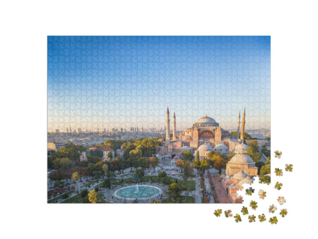 puzzle 1000 dílků „Hagia Sofia s nádherným výhledem na Bospor“