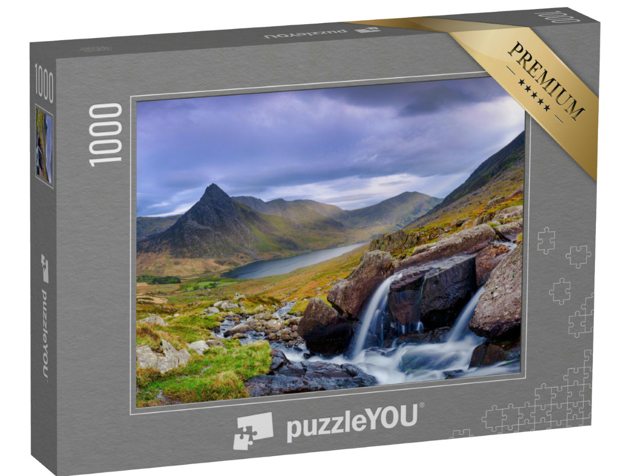 puzzle 1000 dílků „Tryfan v jarním večerním světle, Llyn Ogwen, Wales“