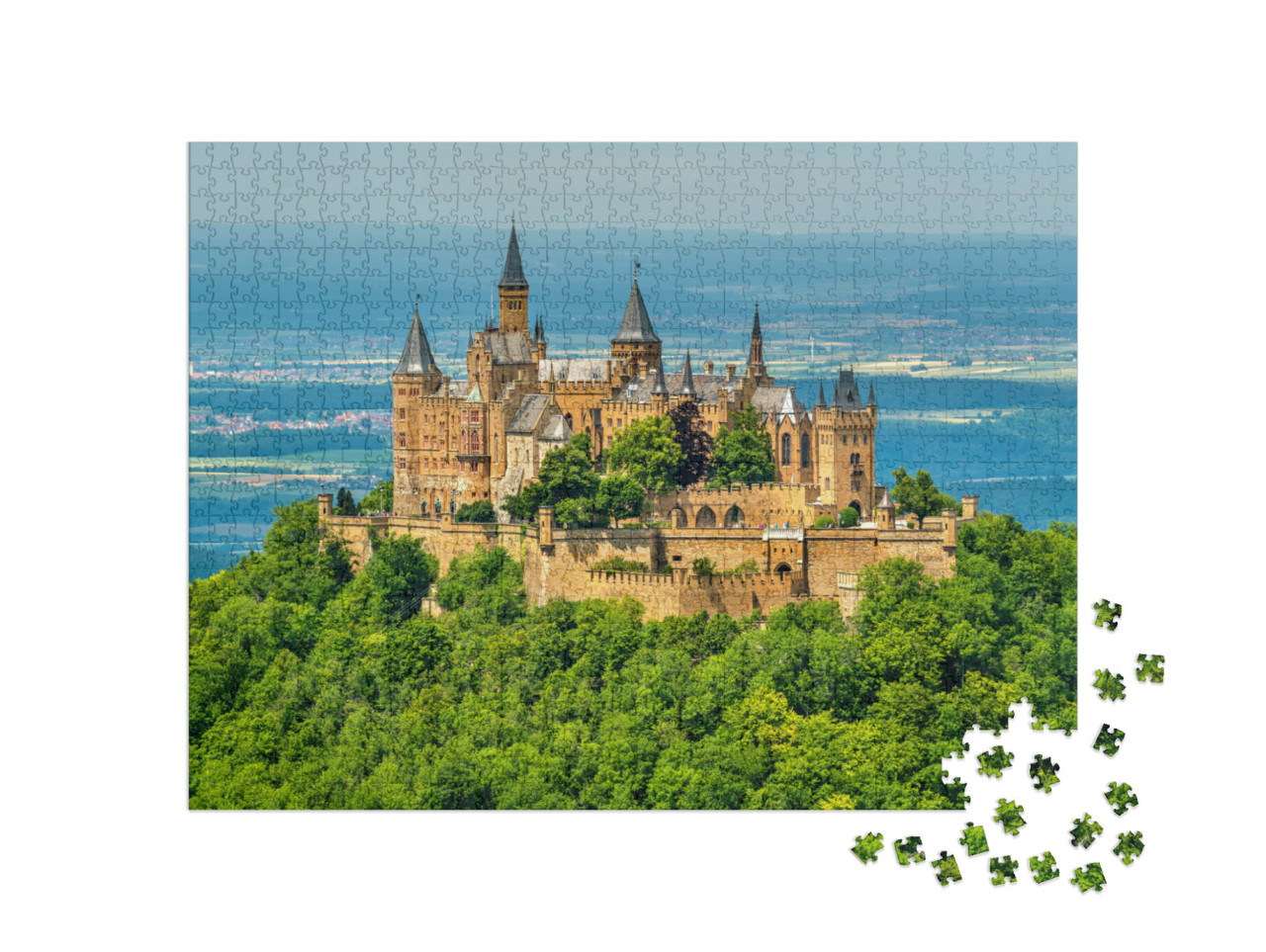 puzzle 1000 dílků „Pohled na hrad Hohenzollern ve Švábském Albu, Bádensko-Württembersko“