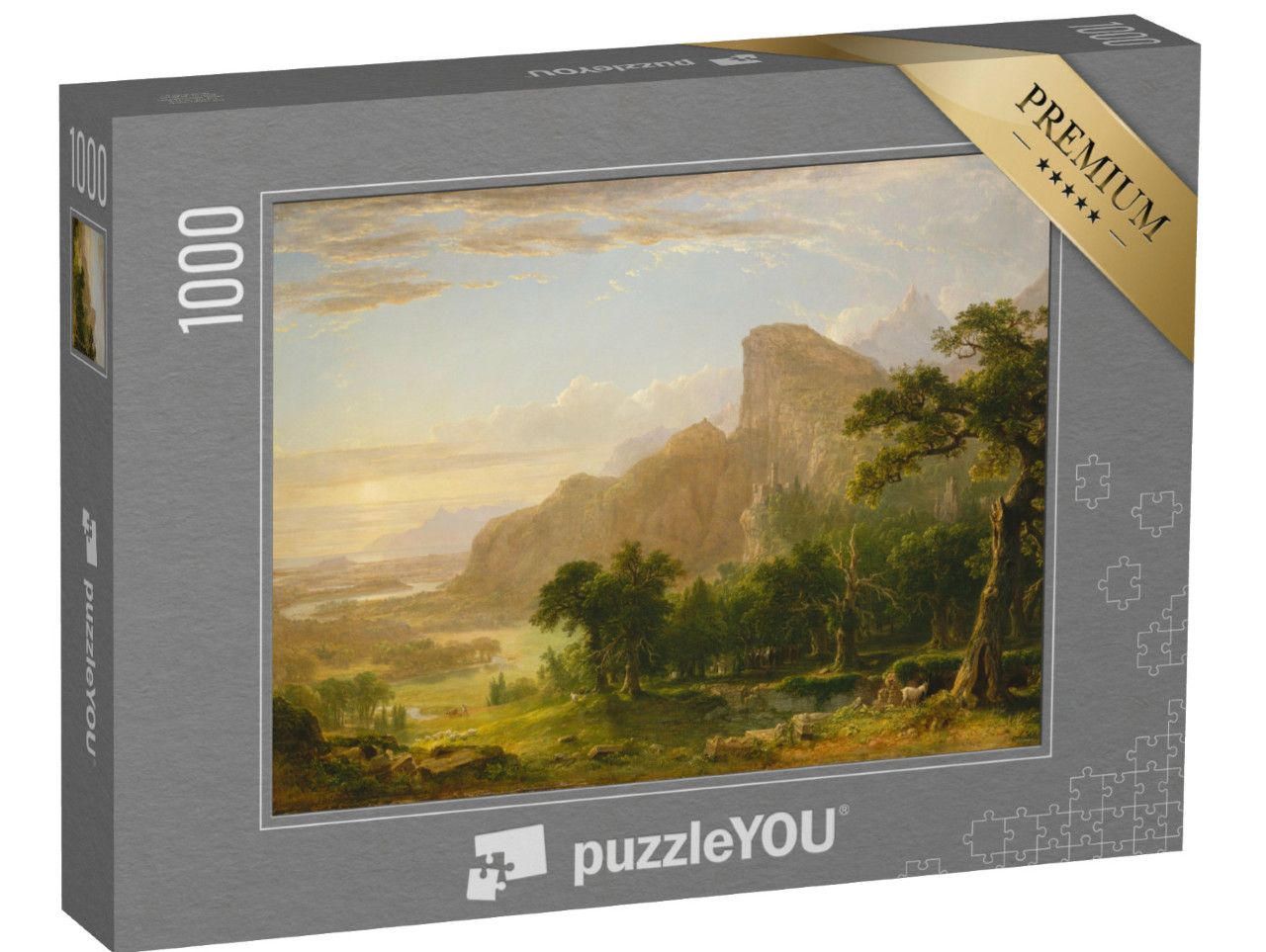 puzzle 1000 dílků „Asher Brown Durand - Krajina - Scéna z filmu Thanatopsis“