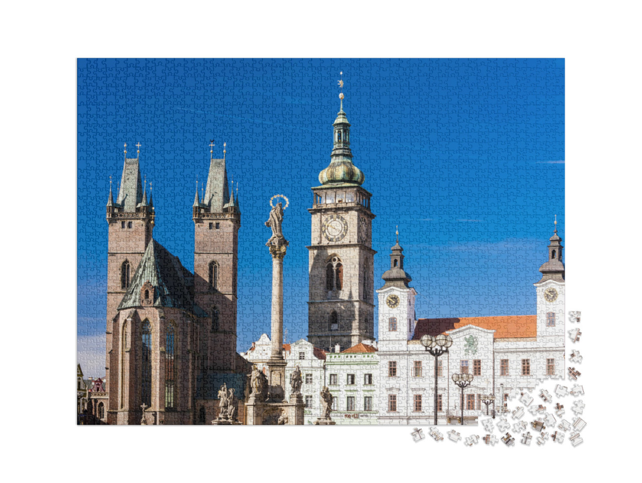 puzzle 2000 dílků „Velké náměstí, Hradec Králové, Česká republika“