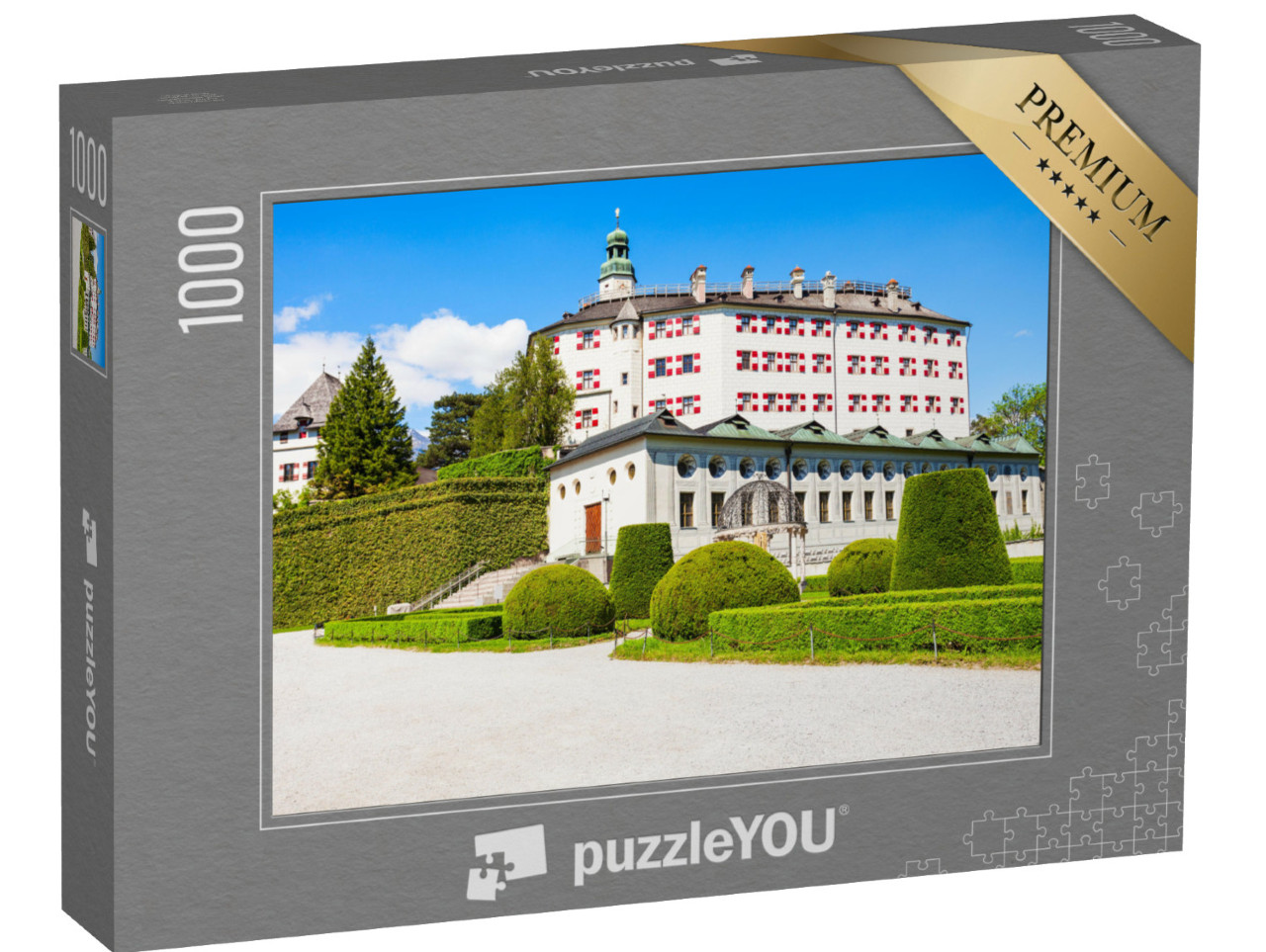 puzzle 1000 dílků „Zámek Ambras Innsbruck, Tyrolsko, Rakousko“