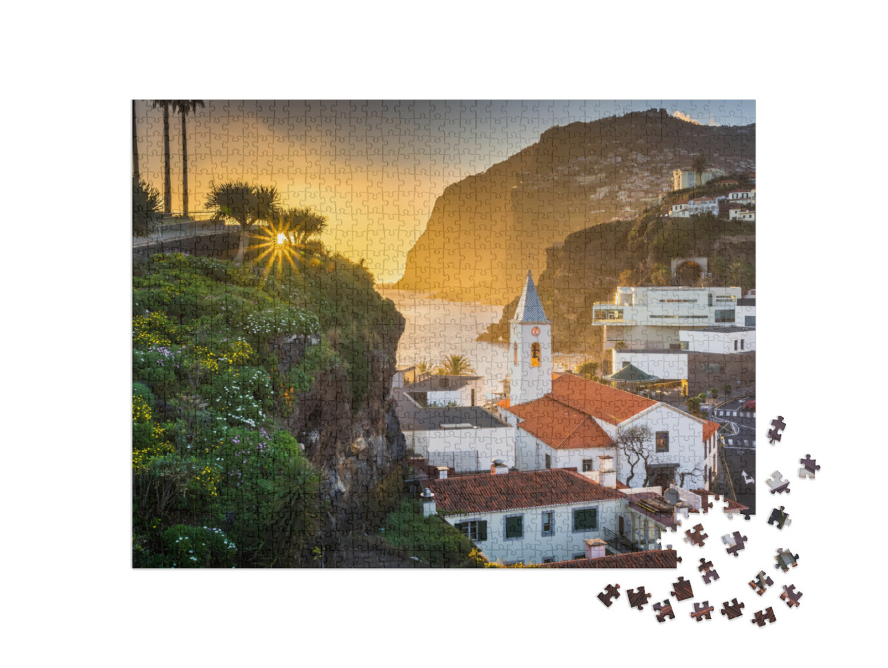 puzzle 1000 dílků „Západ slunce nad Camara de Lobos, Madeira“