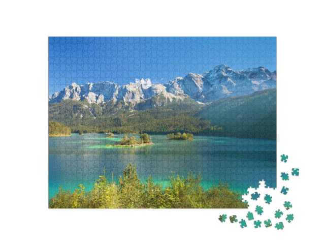 puzzle 1000 dílků „Eibsee a Zugspitze“