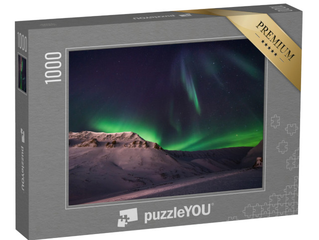 puzzle 1000 dílků „Aurora Borealis: polární záře nad Špicberky, Norsko“