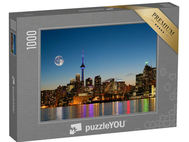 puzzle 1000 dílků „Vycházející měsíc nad Torontem, Kanada“