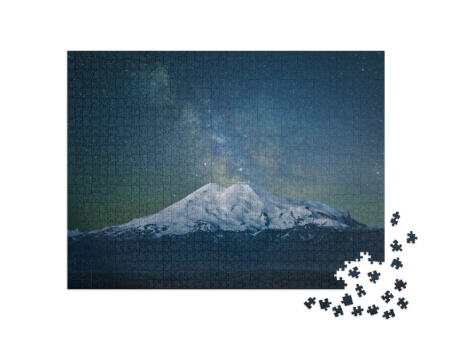 puzzle 1000 dílků „Elbrus a Mléčná dráha“