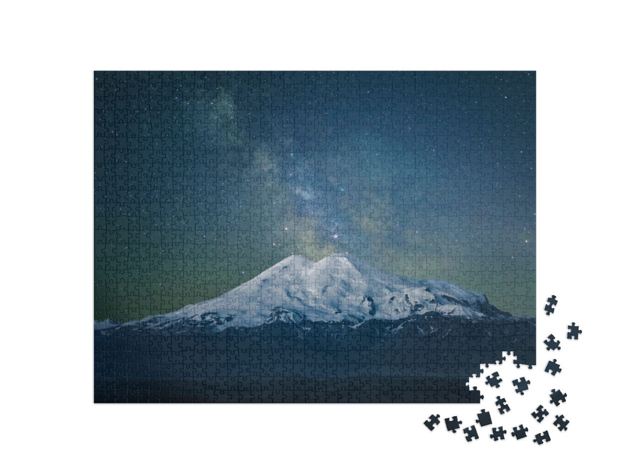 puzzle 1000 dílků „Elbrus a Mléčná dráha“