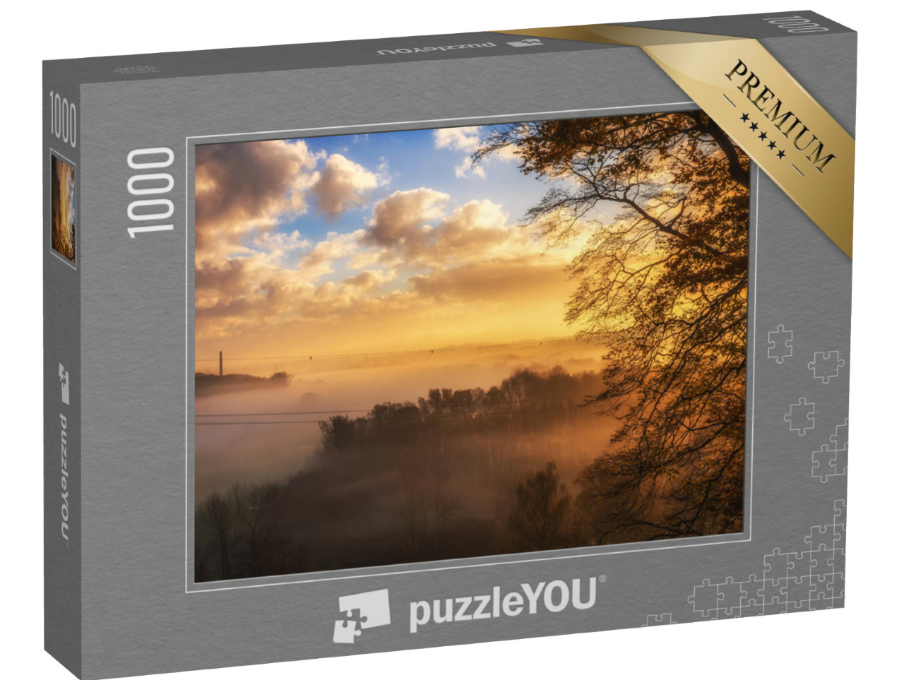 puzzle 1000 dílků „Východ slunce nad krásným údolím“