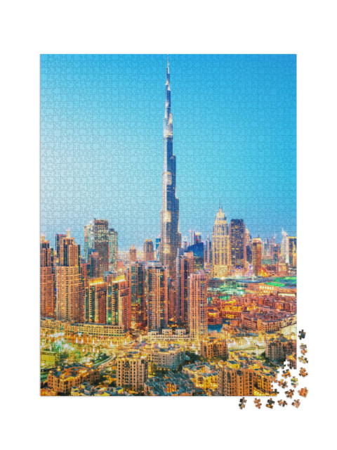 puzzle 2000 dílků „Dubajské panorama s Burdž Chalífou“