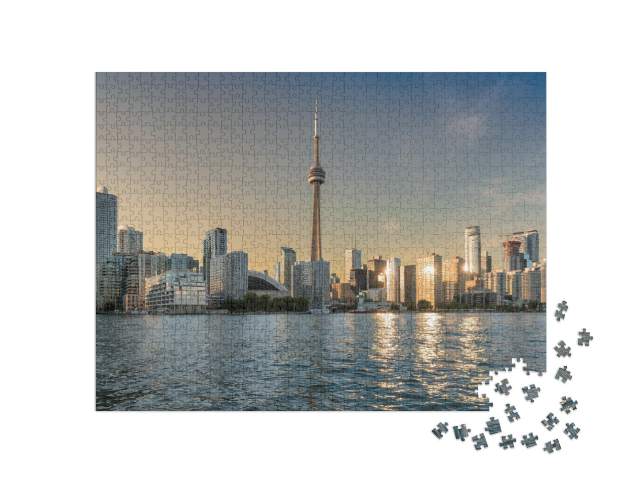 puzzle 1000 dílků „Panorama Toronta při západu slunce“