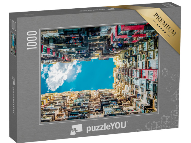 puzzle 1000 dílků „Architektura ze vzrušující perspektivy zdola proti obloze“