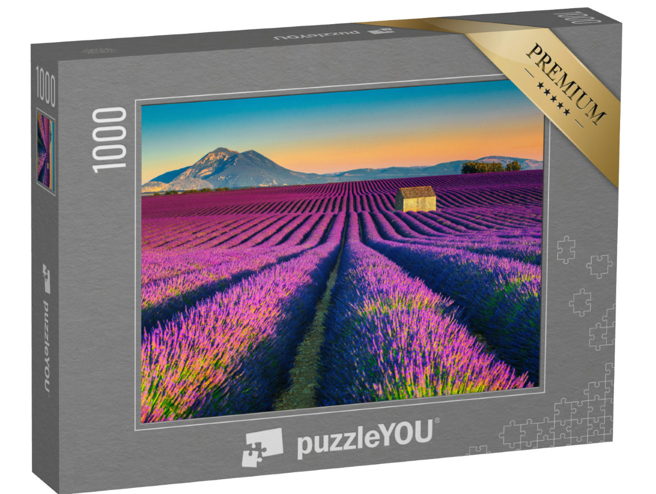 puzzle 1000 dílků „Levandulová pole u vesnice Valensole, Francie“