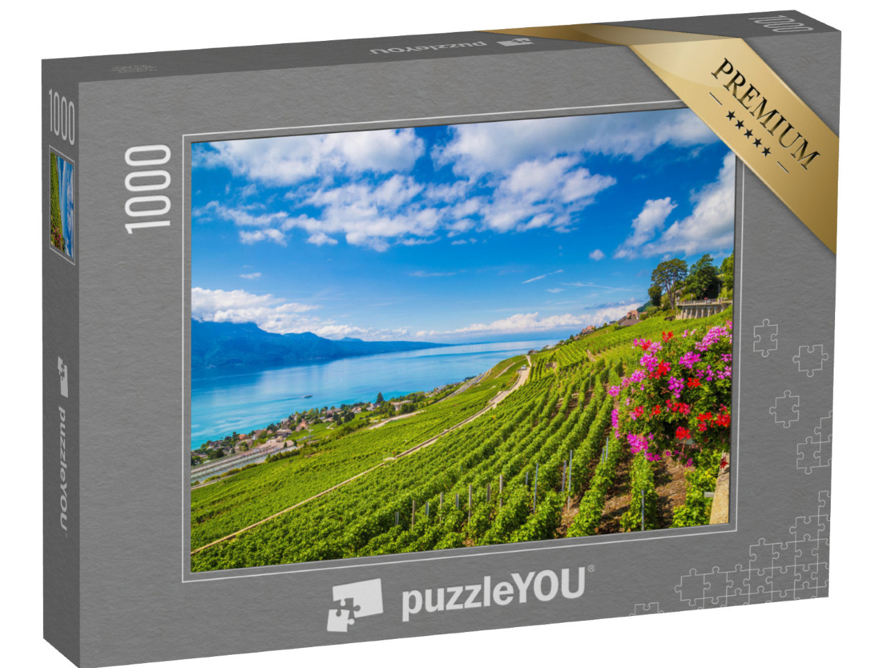 puzzle 1000 dílků „Viniční terasy Lavaux, světové dědictví UNESCO, Švýcarsko“