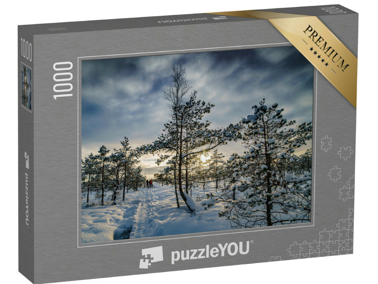 puzzle 1000 dílků „Zimní krajina, Karpatský národní park, Ukrajina“