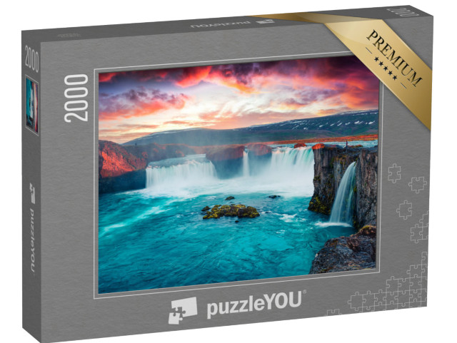 puzzle 2000 dílků „Letní ráno u vodopádu Godafoss na Islandu“