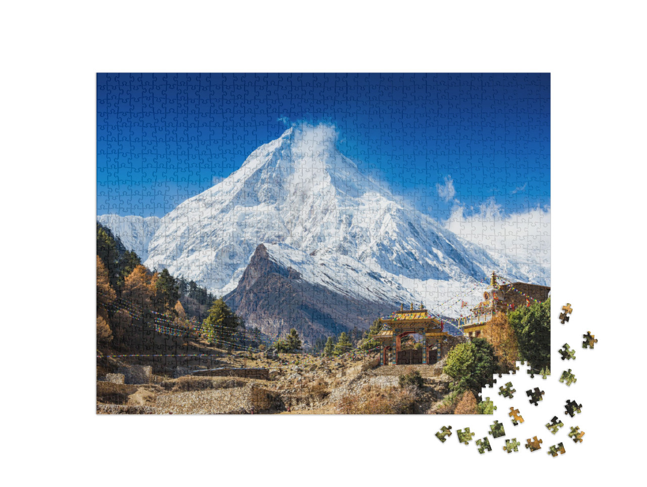 puzzle 1000 dílků „Hora Manaslu v Himálaji, Nepál“