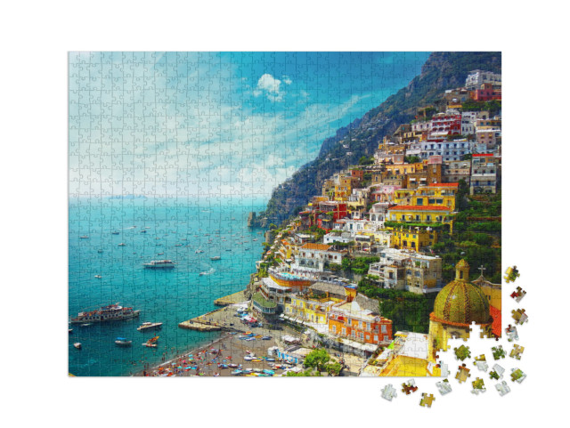 puzzle 1000 dílků XXL „Positano, Amalfi, Itálie“