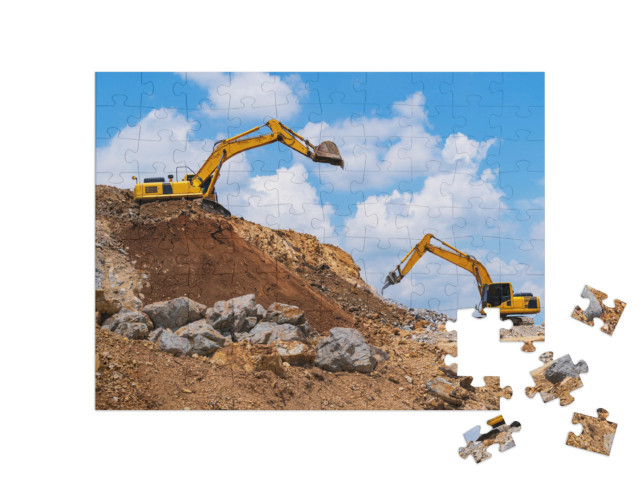puzzle 100 dílků „Rypadla a drtiče kamene“