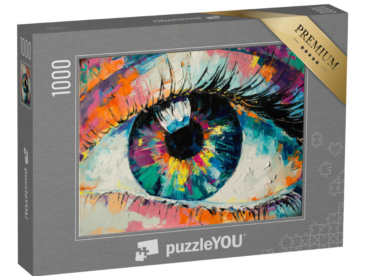 puzzle 1000 dílků „Abstraktní obraz oka, olejomalba“