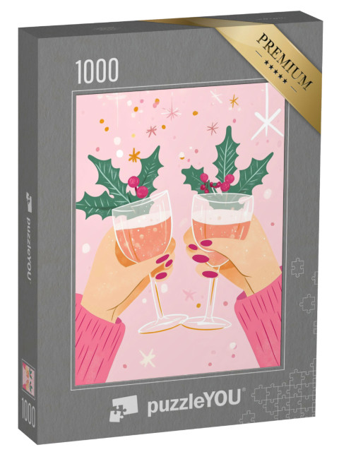 puzzle 1000 dílků „Minimální umění: Přípitek na Vánoce“