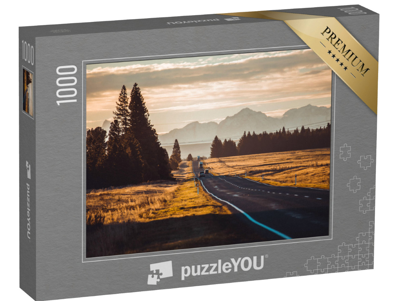 puzzle 1000 dílků „Road trip po horách Nového Zélandu“