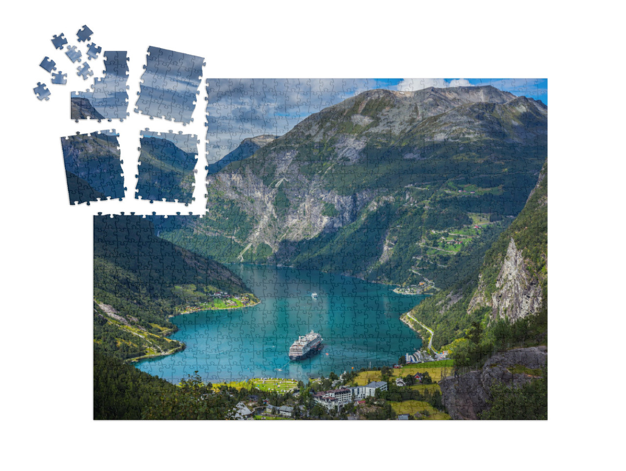 SMART SORTED® | Puzzle 1000 dílků „Působivý Geirangerfjord, Norsko“