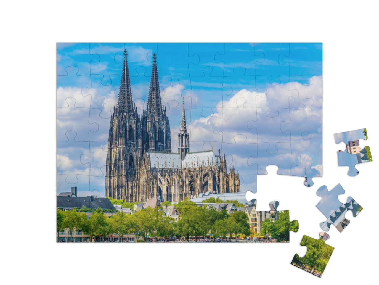 puzzle 48 dílků „Velkolepá katedrála v Kolíně nad Rýnem, Německo“