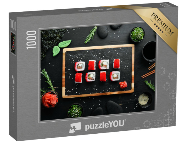 puzzle 1000 dílků „Čerstvá sushi rolka s kaviárem“