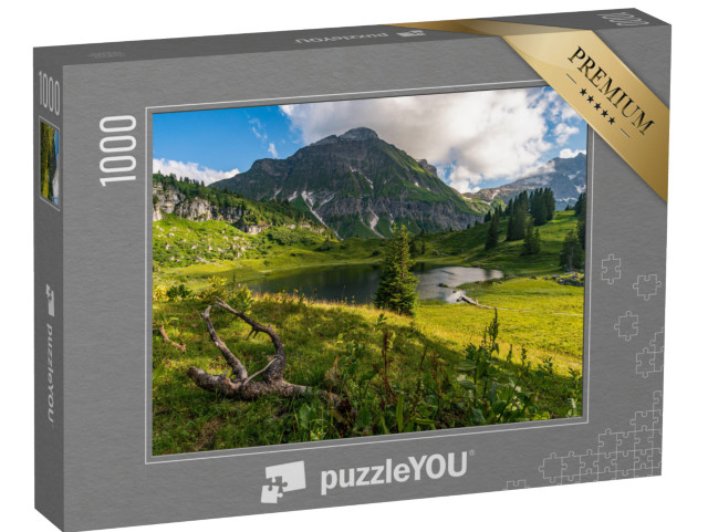 puzzle 1000 dílků „Fantastická túra v krásném pohoří Lechquellengebirge“