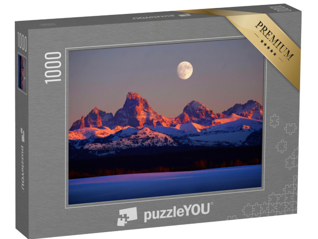 puzzle 1000 dílků „Úplněk nad zářícími Alpami“