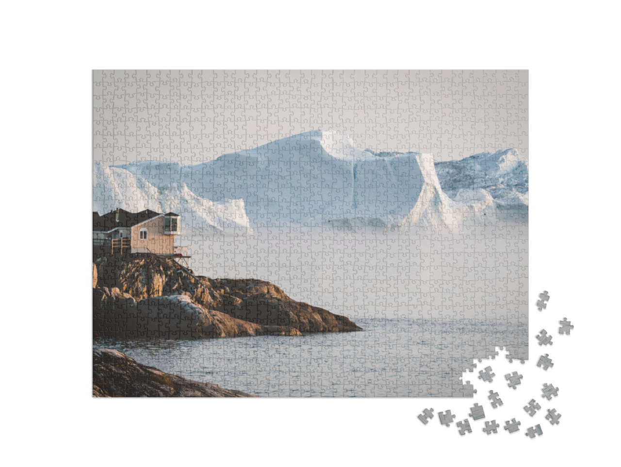 puzzle 1000 dílků „Ilulissat, arktické město při východu slunce, Grónsko“