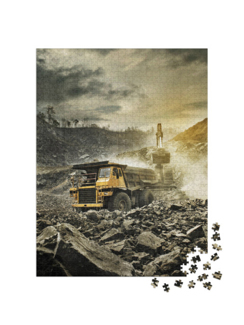puzzle 1000 dílků „Důlní sklápěč“