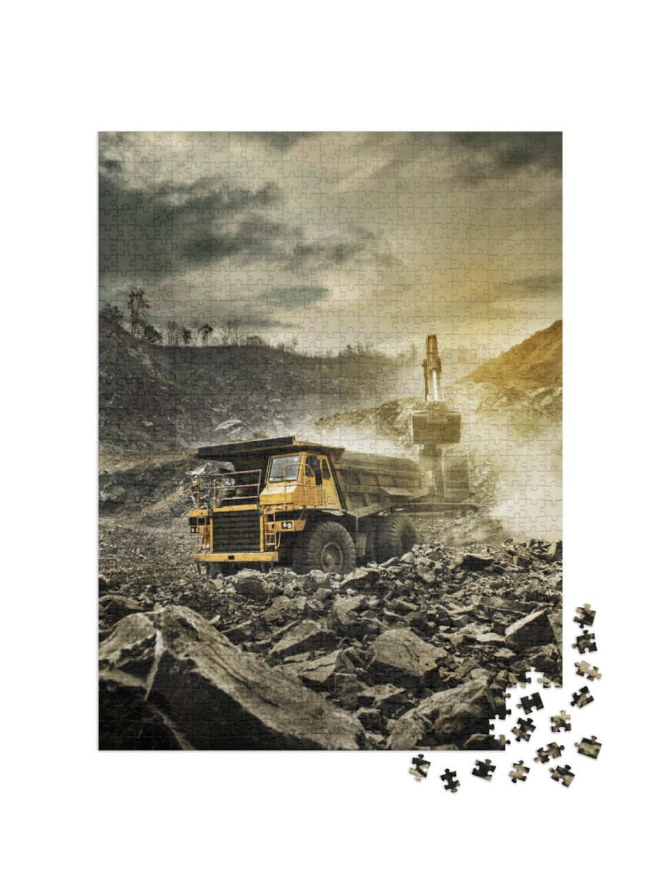 puzzle 1000 dílků „Důlní sklápěč“