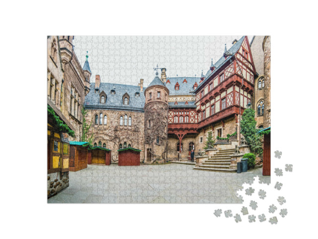puzzle 1000 dílků „Zámek Wernigerode, Sasko-Anhaltsko, Německo“