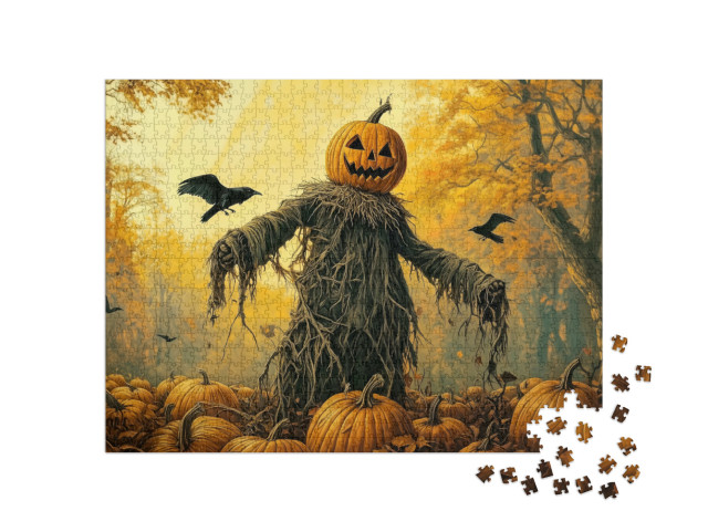 puzzle 1000 dílků „Halloweenský strašák“