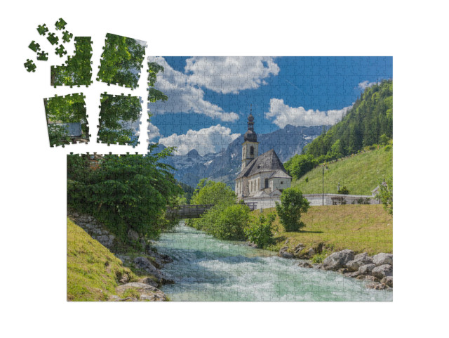 SMART SORTED® | Puzzle 1000 dílků „Podhůří Berchtesgadenu v Alpách: Ramsau a okolí“