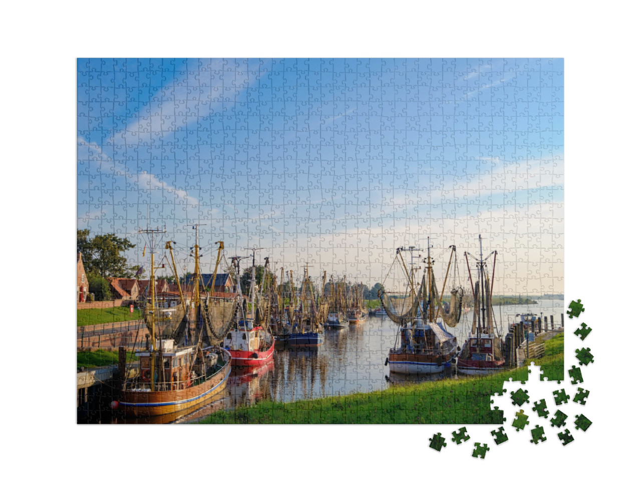 puzzle 1000 dílků XXL „Přístav Greetsiel, Německo“