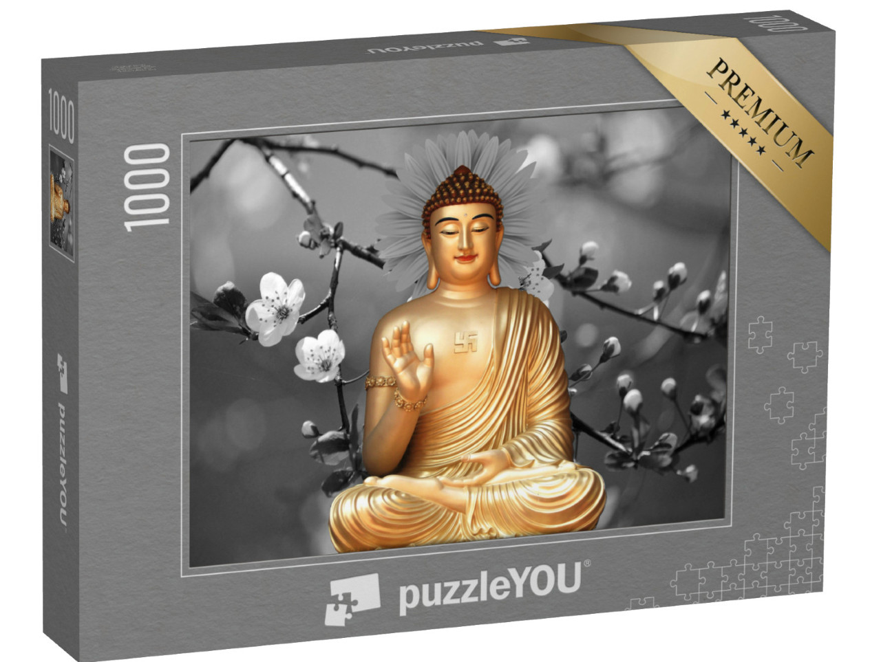 puzzle 1000 dílků „Krásná tapeta Buddha“