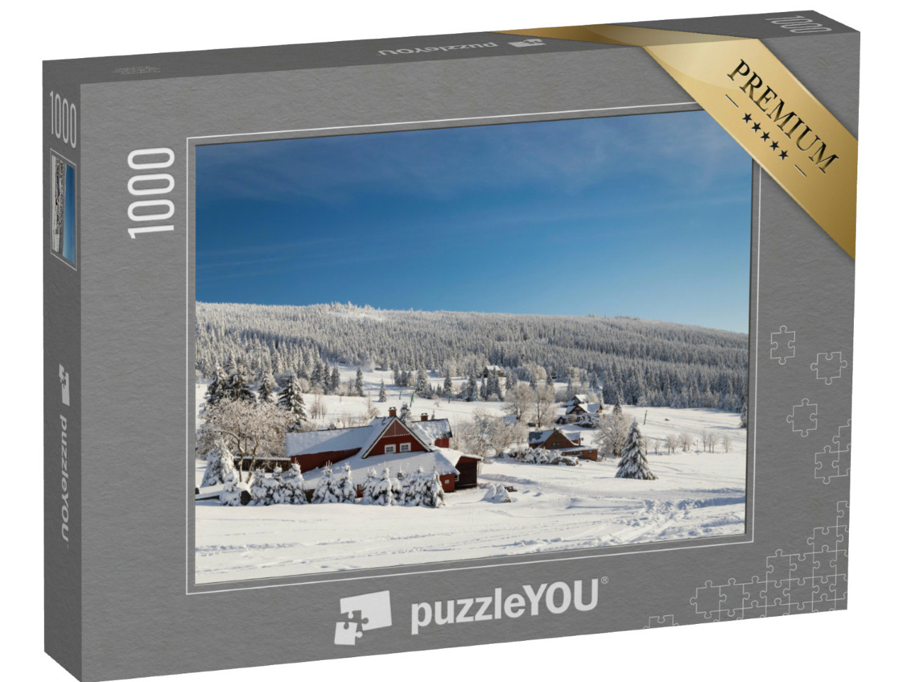 puzzle 1000 dílků „Malá Úpa v zimě, Krkonoše, Česká republika“