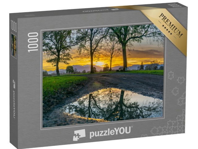 puzzle 1000 dílků „Západ slunce v údolí Rýna“