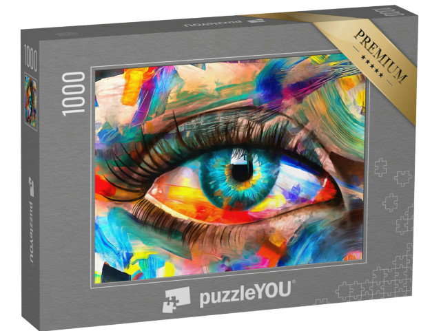 puzzle 1000 dílků „Fluorit... - Olejomalba. Konceptuální abstraktní obraz...“